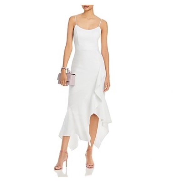 Aqua Ruffled Midi Dress - Picture 1 of 11